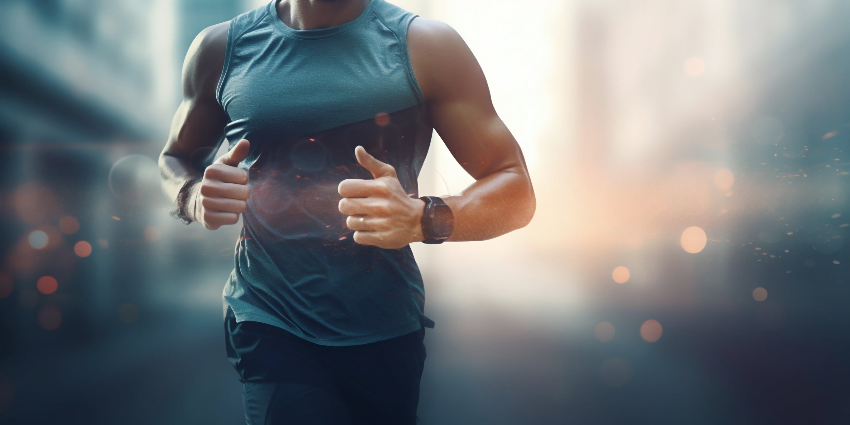 5K Runner wearing fitness watch